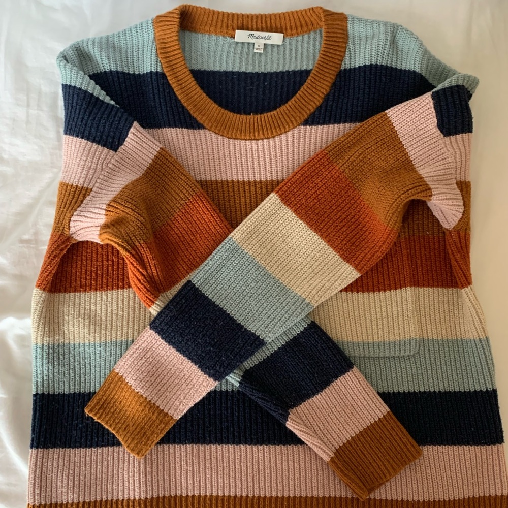 Madewell Striped Pocket Sweater - Small